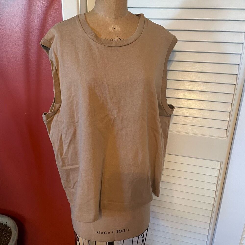 BANANA REPUBLIC | tan muscle t crewneck light sweatshirt XL